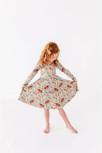 Load image into Gallery viewer, Kids Long Sleeved Bamboo Dress - Horsin' Around