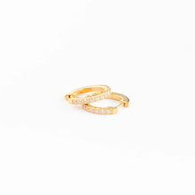 Load image into Gallery viewer, Gold Gem Hoop Earrings