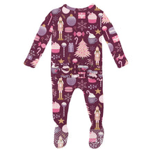 Load image into Gallery viewer, Print Muffin Ruffle Footie With 2 Way Zipper - Melody Sugar Plum