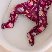 Load image into Gallery viewer, Print Muffin Ruffle Footie With 2 Way Zipper - Melody Sugar Plum