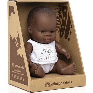Newborn Baby Doll African Girl 8"