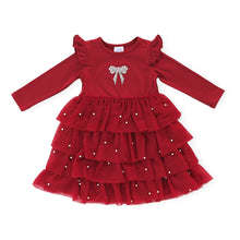 Load image into Gallery viewer, Christmas Pearl Long Sleeve Tutu Dress