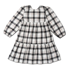 Load image into Gallery viewer, Organic Long Sleeve Tiered Dress - Plaid Checks
