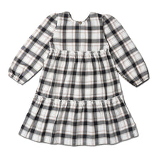 Load image into Gallery viewer, Organic Long Sleeve Tiered Dress - Plaid Checks