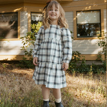 Load image into Gallery viewer, Organic Long Sleeve Tiered Dress - Plaid Checks