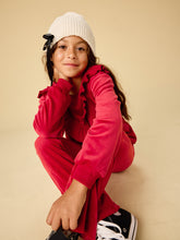 Load image into Gallery viewer, Velour Ruffle Tunic Top - Red