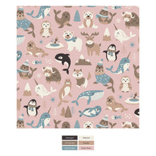 Load image into Gallery viewer, Print Muffin Ruffle Fooite With 2 Way Zipper - Baby Rose Arctic Animals