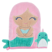 Load image into Gallery viewer, Bath Mitt With Finger Puppet - Mermaid
