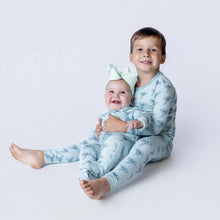 Load image into Gallery viewer, Print Footie With 2 Way Zipper Spring Sky Happy Tornado