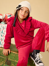 Load image into Gallery viewer, Very Velour Flare Pants - Red