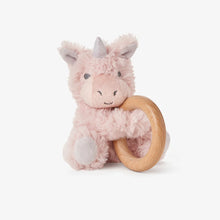 Load image into Gallery viewer, Ring Rattle Plush - Unicorn Pink/Rose
