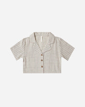 Load image into Gallery viewer, Cropped Collared Shirt - Laurel Plaid
