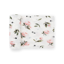 Load image into Gallery viewer, Stretch Knit Swaddle Blanket - Watercolor Rose
