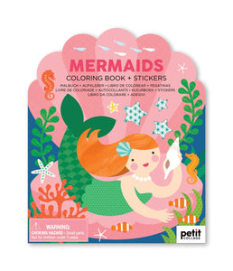 Mermaids Coloring Book + Stickers