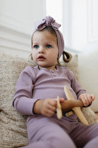 Organic Cotton L/S Bodysuit - Periwinkle