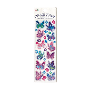Stickiville Stickers: Glittery Butterflies-Skinny 2 Sheets