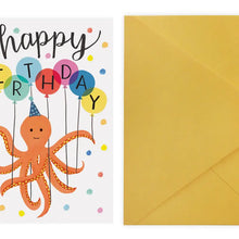 Load image into Gallery viewer, Octopus Balloons Birthday Card

