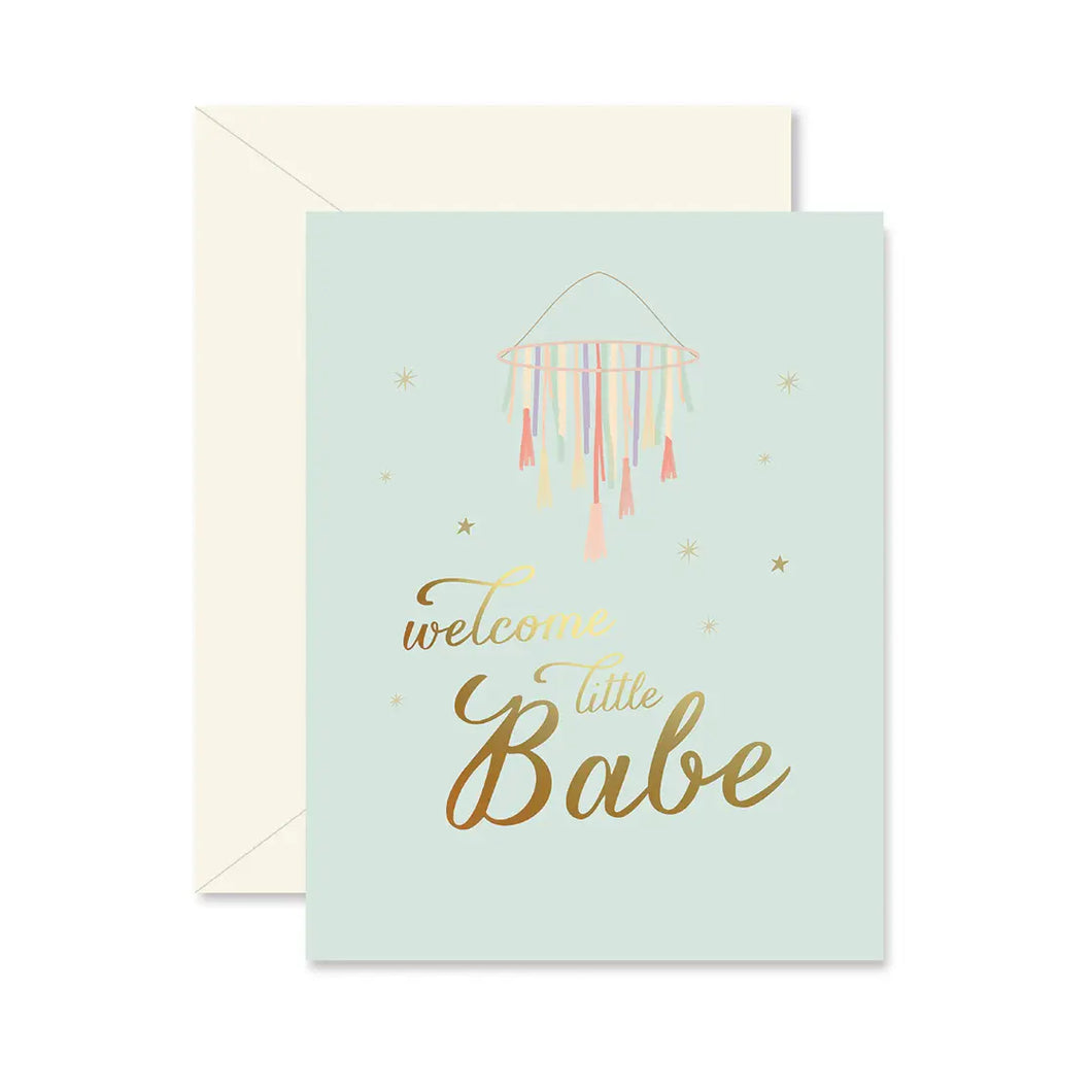 Welcome Little Babe Tassels Greeting Card