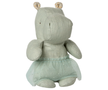 Load image into Gallery viewer, Safari Friends, Hippo With Skirt, Small - Mint
