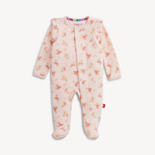 Load image into Gallery viewer, Baby onesie with floral pattern on a white background
