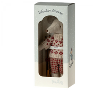 Load image into Gallery viewer, Winter Mouse with Ski Set - Mum - Red
