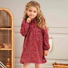Load image into Gallery viewer, Petit Blossom Collar Long Sleeve Dress - Fig/Boysenberry/Berry

