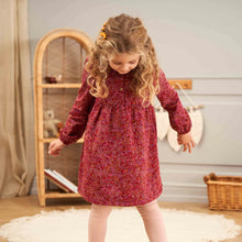 Load image into Gallery viewer, Petit Blossom Collar Long Sleeve Dress - Fig/Boysenberry/Berry
