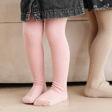 Load image into Gallery viewer, Blush Pink Cable Knit Tights
