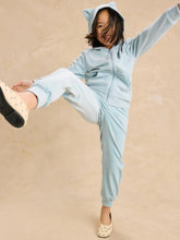 Load image into Gallery viewer, Girls blue velour joggers
