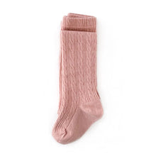Load image into Gallery viewer, Blush Pink Cable Knit Tights
