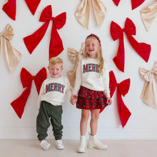 Load image into Gallery viewer, Merry Tartan Patch Christmas Sweatshirt
