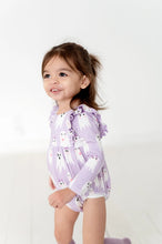 Load image into Gallery viewer, Leah Romper in Purple Girly Ghost
