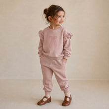 Load image into Gallery viewer, Organic Fleece Ruffle Sleeve Sweatshirt - Bow

