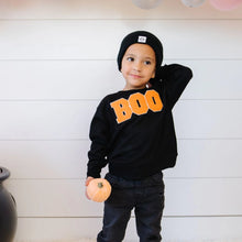 Load image into Gallery viewer, Boo Patch Halloween Sweatshirt - Black
