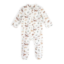 Load image into Gallery viewer, Howdy Horse Baby Footie (Organic Jersey) - Off White
