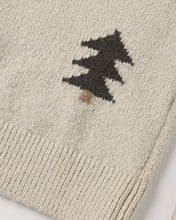 Load image into Gallery viewer, Aspen Sweater in Tree Jacquard, cream, close-up of the tree jacquard
