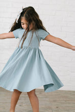 Load image into Gallery viewer, Classic Twirl Dress In Dusty Blue
