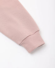 Load image into Gallery viewer, Close-up of a dusty pink ribbed knit sleeve cuff on a white background.
