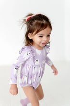 Load image into Gallery viewer, Leah Romper in Purple Girly Ghost
