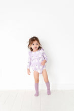 Load image into Gallery viewer, Leah Romper in Purple Girly Ghost
