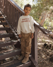 Load image into Gallery viewer, Oliver Pant in Toffee on a boy on outdoor stairs
