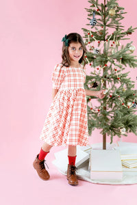 Puff Dress in Scarlet Plaid
