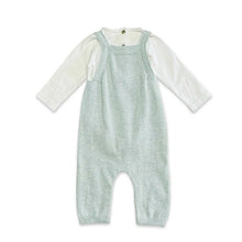 Load image into Gallery viewer, Pineapple Embroidered Baby Overall &amp; Bodysuit Set - Blue Heather
