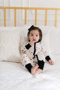 Baby Pajama Double Zip In Spooky Sceens