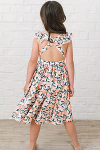 Rosita Dress In Peachy Paradise - Pocket Twirl Dress