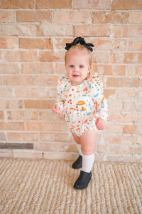 Leah Romper In Turkey Time - Baby Bubble