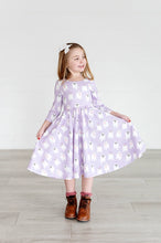Load image into Gallery viewer, Emile Dress in Purple Girly Ghost
