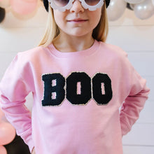 Load image into Gallery viewer, Boo Patch Halloween Sweatshirt - Pink
