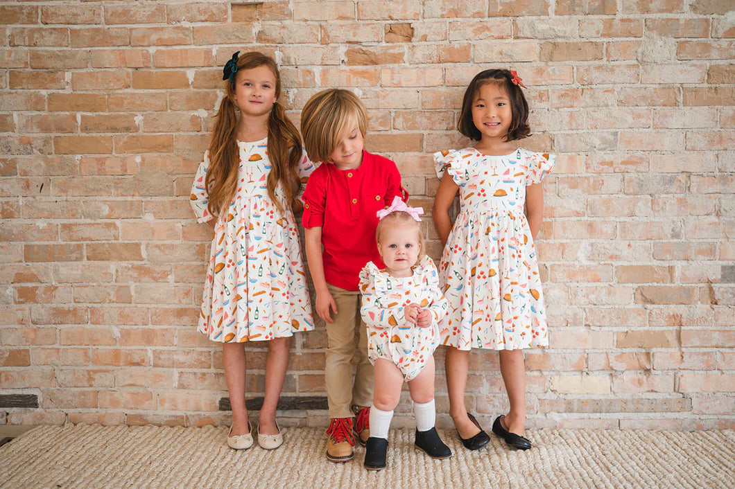 Leah Romper In Turkey Time - Baby Bubble