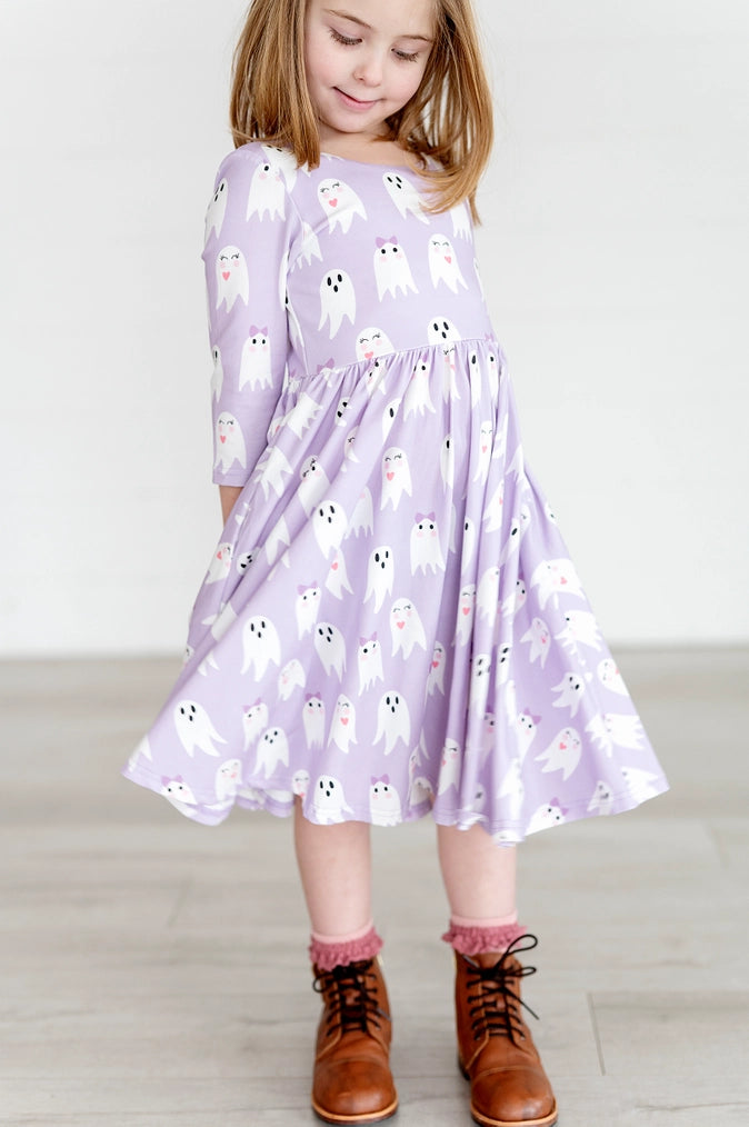 Emile Dress in Purple Girly Ghost